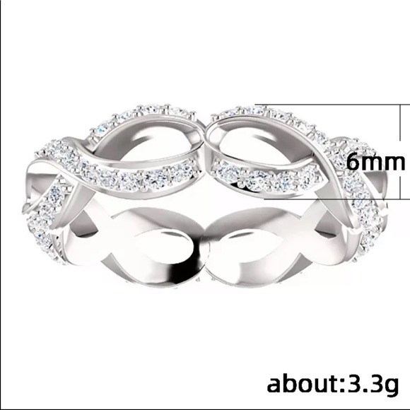 New 925 Silver Beautiful Gift Diamond Ring 💍 - Picture 3 of 4